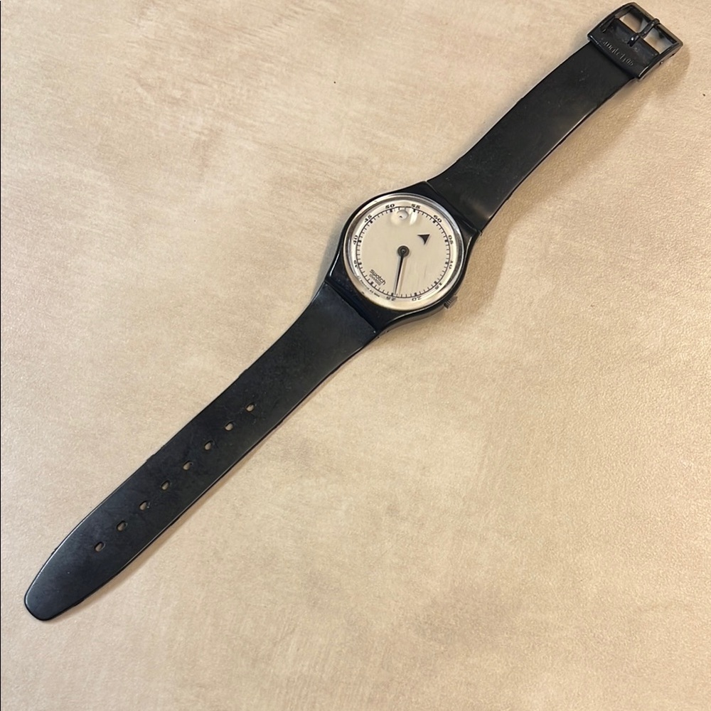 Swatch Black and White Classic Watch